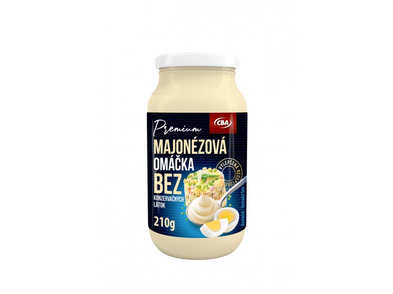 Majonézová omáčka bez konzervačných látok CBA Premium 210g