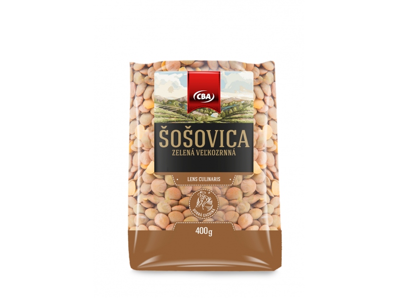 Šošovica zelená veľkozrnná CBA 400g