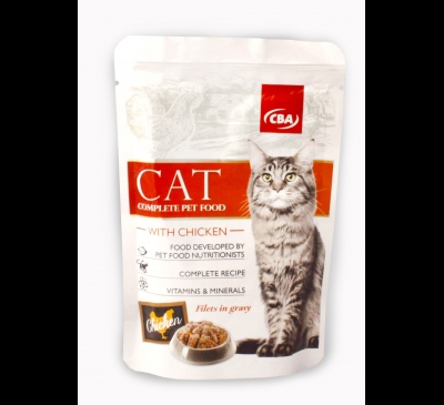 Kompletné krmivo pre mačky hydinové CBA 85g