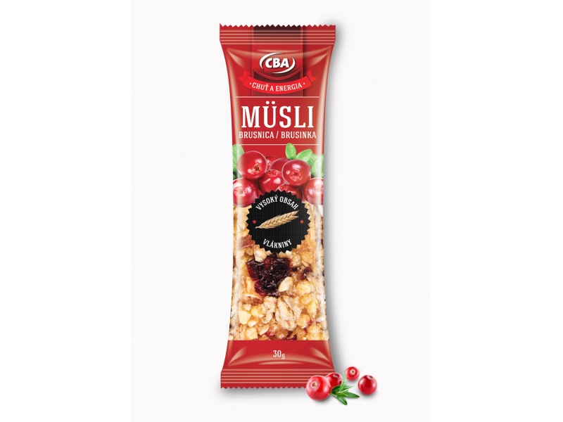 Müsli tyčinka brusnicová CBA 30g