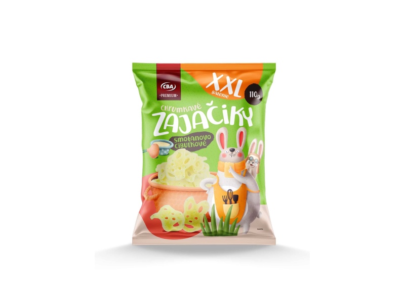 Chrumkavé zajačiky smotanovo cibuľkové XXL CBA Premium 110g