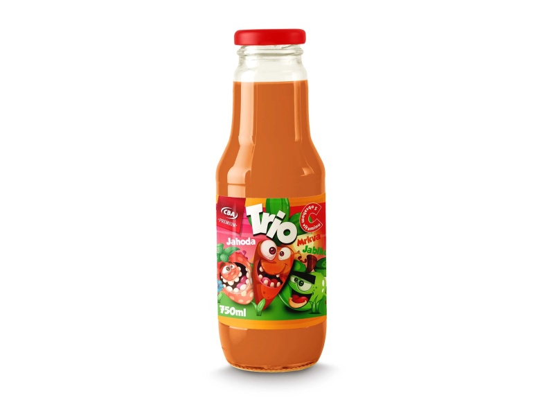 Nápoj TRIO mrkva-jahoda-jablko CBA Premium 750ml