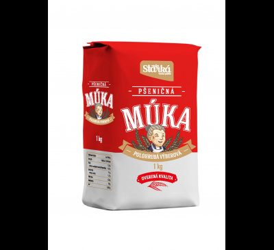 Naša starká pšeničná múka výberová polohrubá CBA 1kg