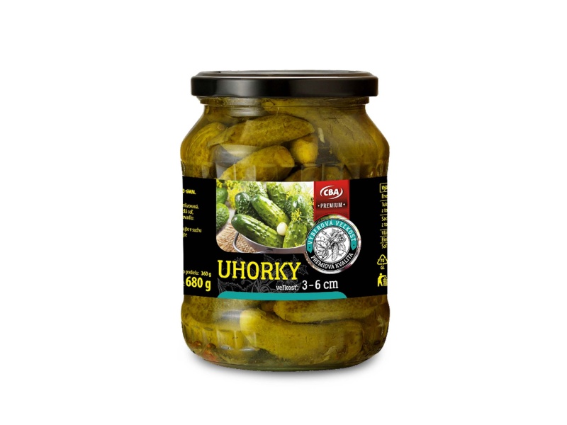 Uhorky Premium 3-6cm CBA 680g
