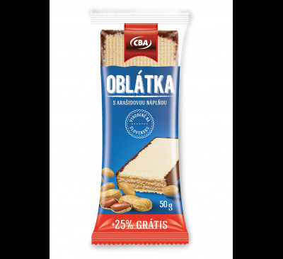 Oblátka s arašidovou náplňou + 25% CBA 50g