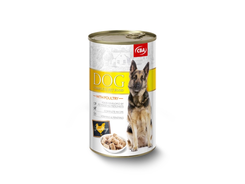 Kompletné krmivo pre psy s hydinou CBA 1240g