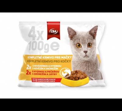 Kompletné krmivo pre mačky CBA 4x100g