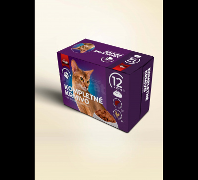 Kapsičky pre mačky (6xhydina, 6xpečeň) CBA 12x100g